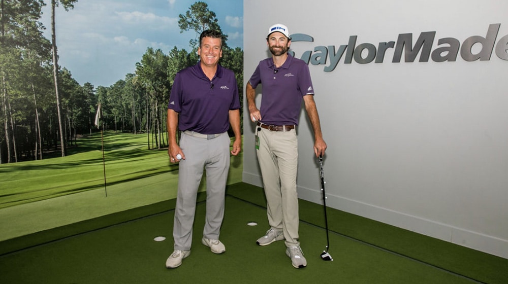 fit city adventures photo of two golfers during a taylormade virtual golf experience